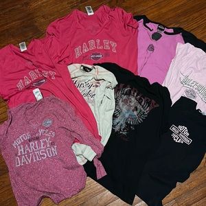 Lot of 8 Womens Harley Davidson shirts sz L